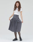 bimbam basic pleat skirt gray