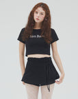 bimbam layered mini shorts black