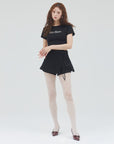 bimbam layered mini shorts black