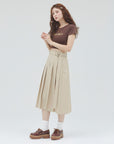 bimbam basic pleat skirt beige