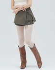 bimbam layered mini shorts khaki