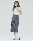 bimbam basic pleat skirt gray