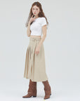 bimbam basic pleat skirt beige