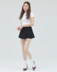 bimbam layered mini shorts black
