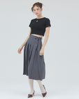 bimbam basic pleat skirt gray