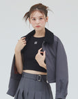 bimbam 2way short blouson gray