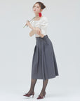 bimbam basic pleat skirt gray