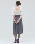 bimbam basic pleat skirt gray