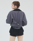 bimbam 2way short blouson gray