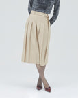 bimbam basic pleat skirt beige