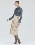 bimbam basic pleat skirt beige