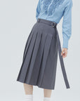 bimbam basic pleat skirt gray