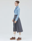 bimbam basic pleat skirt gray