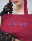 bimbam box tote bag winered