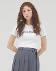 bimbam logo crop tee white