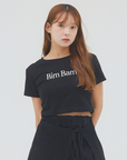 bimbam emblem crop tee black
