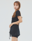 bimbam layered mini shorts black