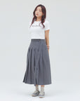 bimbam basic pleat skirt gray