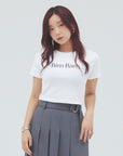 bimbam logo crop tee white