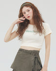 bimbam logo crop tee ivory