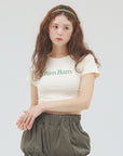 bimbam logo crop tee ivory