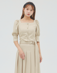 bimbam puff sleeve blouse beige