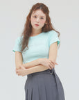 bimbam logo crop tee mintblue