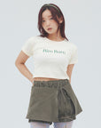 bimbam logo crop tee ivory