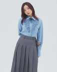 bimbam ruffle shirt powderblue