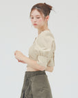 bimbam puff sleeve blouse beige
