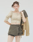 bimbam puff sleeve blouse beige
