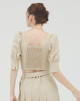 bimbam puff sleeve blouse beige