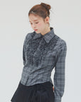 bimbam ruffle shirt gray