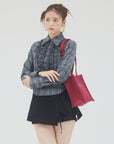 bimbam ruffle shirt gray