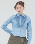 bimbam ruffle shirt powderblue