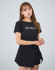 bimbam logo crop tee black