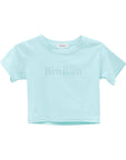 bimbam logo crop tee mintblue