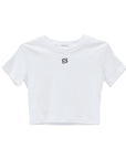 bimbam emblem crop tee white