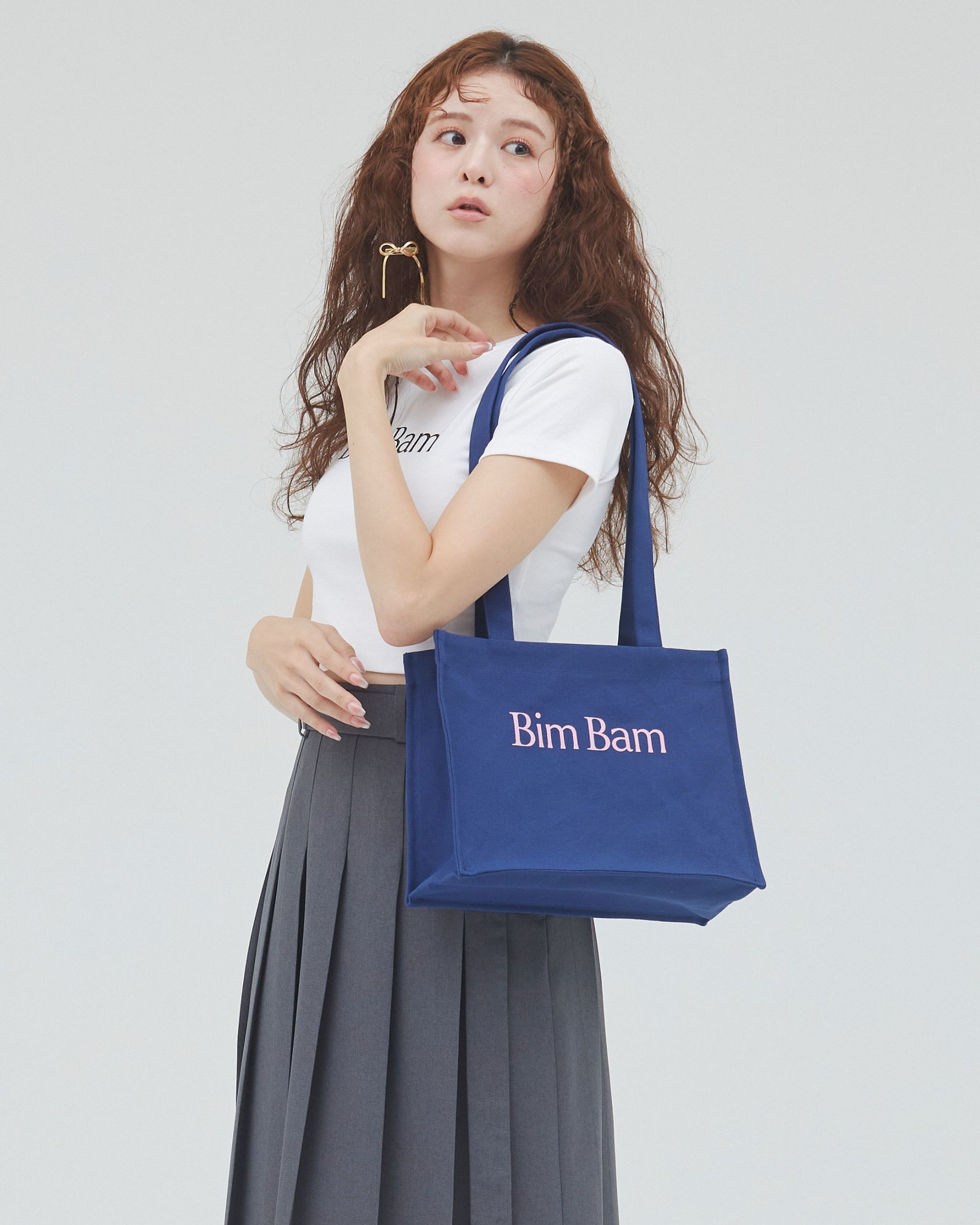 bimbam box tote bag navy