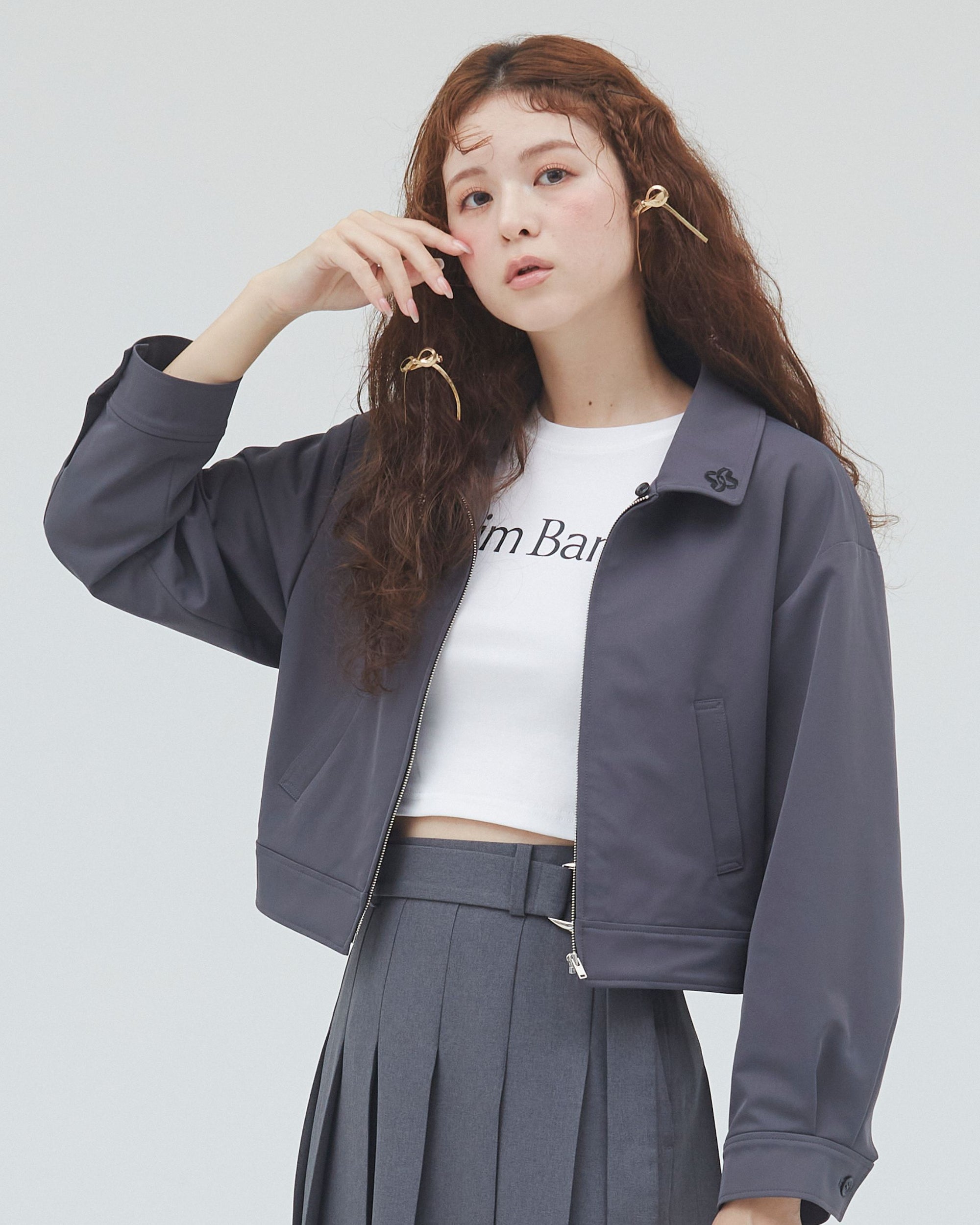 bimbam 2way short blouson gray