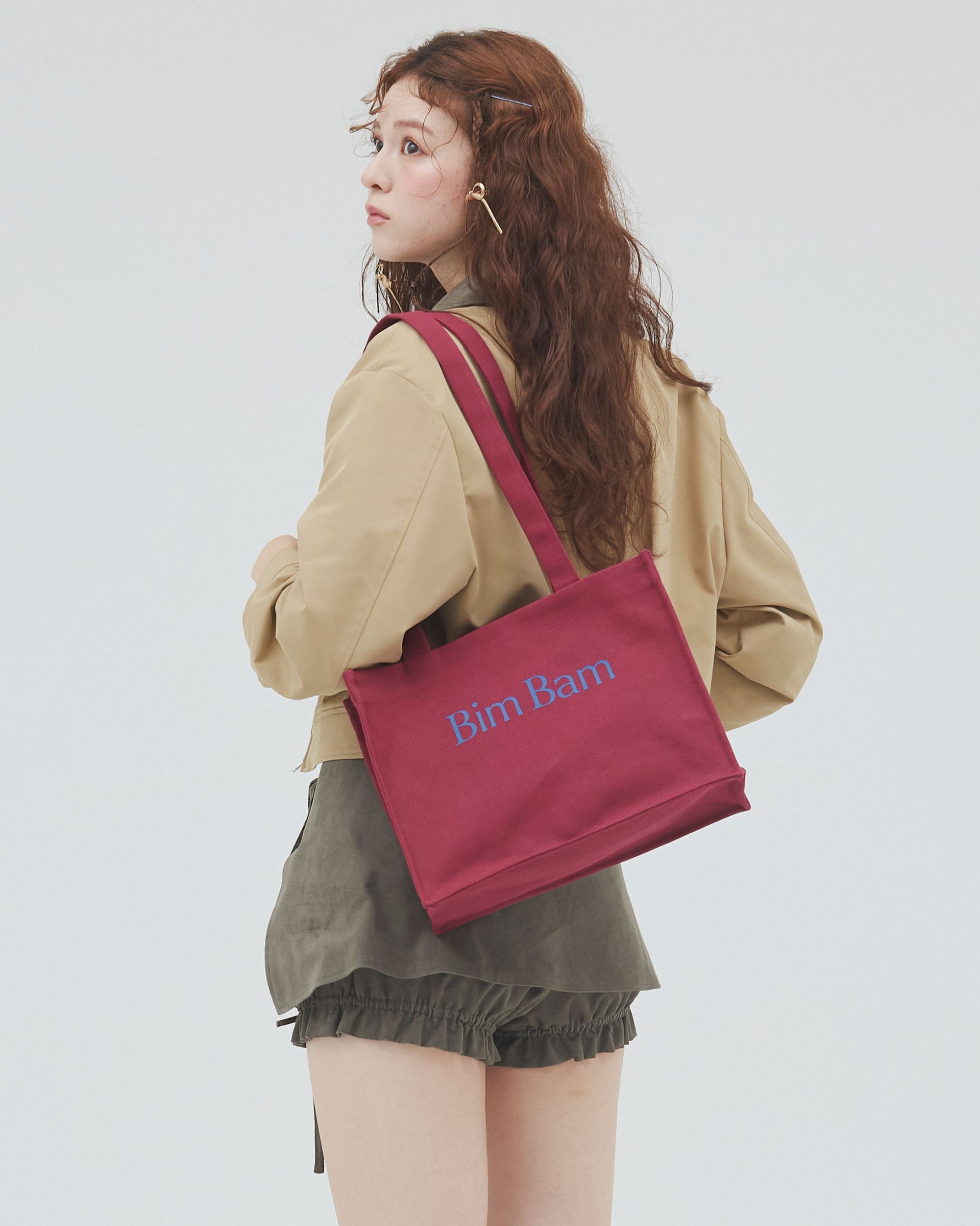 bimbam box tote bag winered