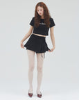 bimbam layered mini shorts black