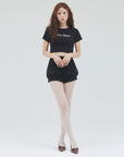bimbam layered mini shorts black