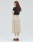 bimbam basic pleat skirt beige