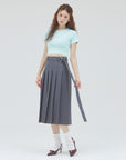 bimbam basic pleat skirt gray
