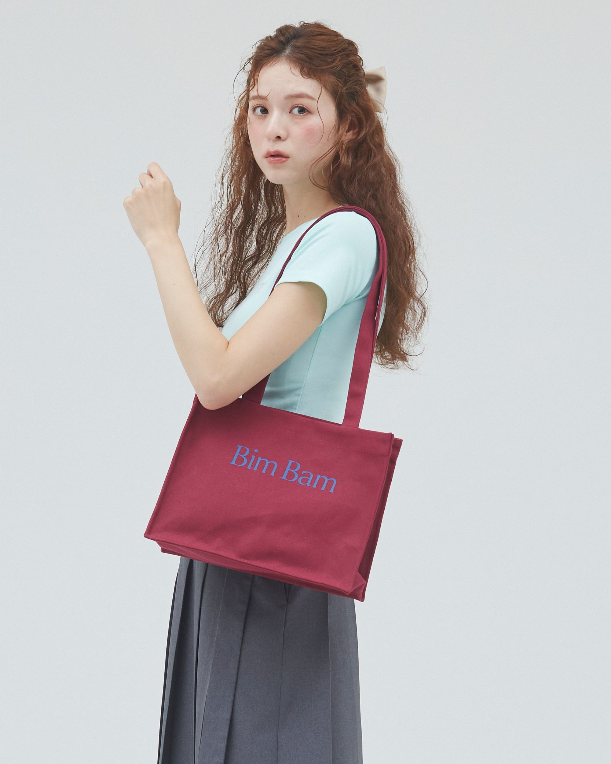 bimbam box tote bag winered