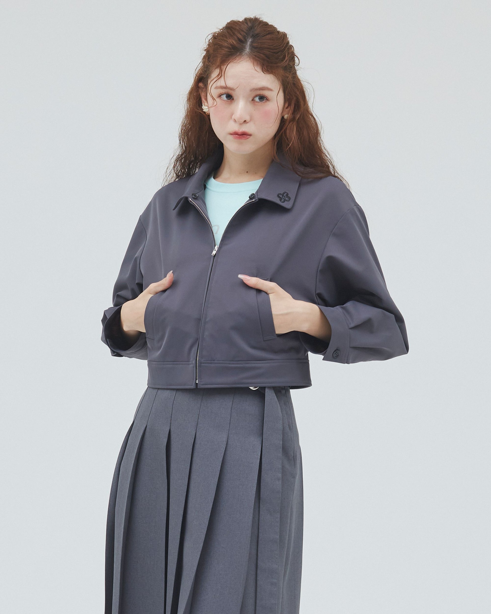 bimbam 2way short blouson gray