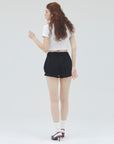bimbam layered mini shorts black