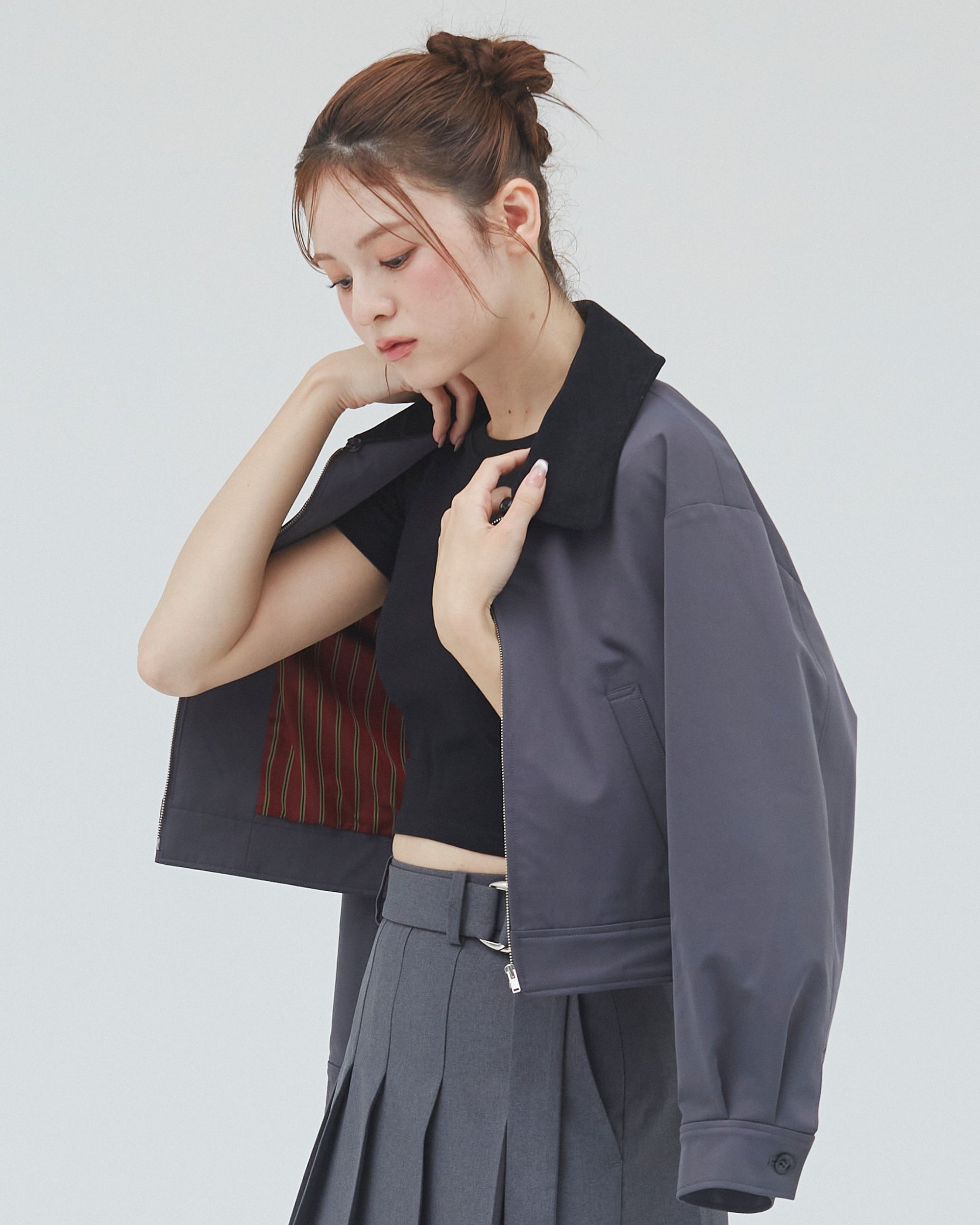 bimbam 2way short blouson gray