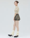 bimbam layered mini shorts khaki
